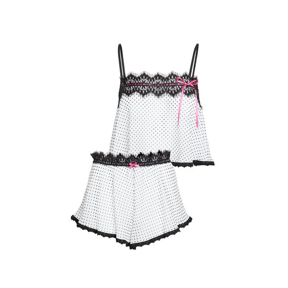Hanky Panky Other - New Hanky Panky Spot on Chiffon Sleep Set, Black-White Women's Size M